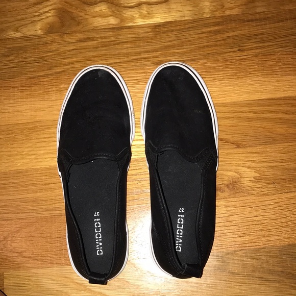 h&m black slip on shoes